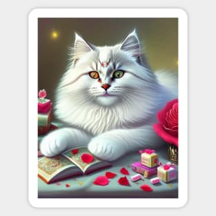 White Siberian Forest Cat Sticker